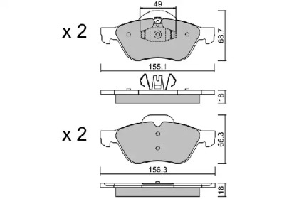 Комплект тормозных колодок (AISIN: BPRE-1016)